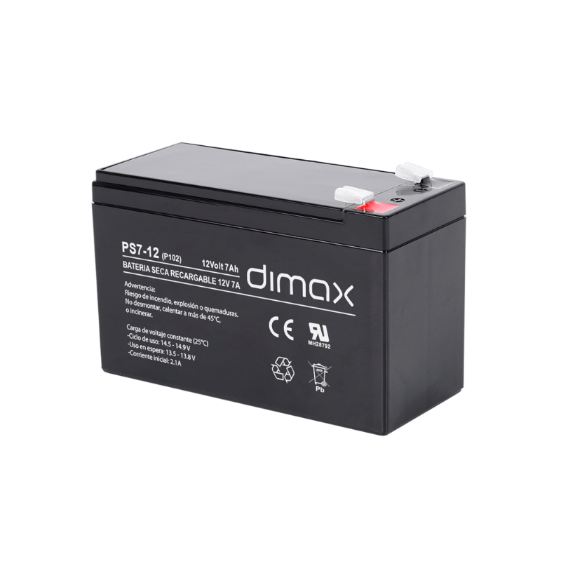 DIMAX BAT-12V7A Batería seca recargable 12v 7Ah - Imagen 2