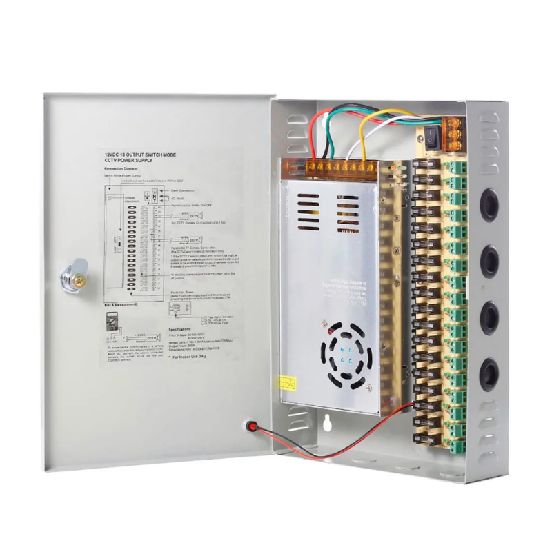 YUS ACC18-20 Fuente Centralizada 12V 20A 18Canales para CCTV