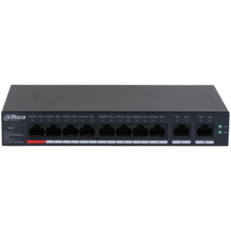 DAHUA CS4010-8GT-110 Switch PoE Gigabit de 8 Puertos 110w